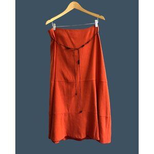 LAURA SCOTT-WOMEN ORANGE/RED JEWEL BELT BOHEMIAN MAXI SKIRT SIZE 16